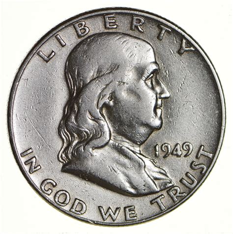 Higher Grade - 1949 - RARE Franklin Half Dollar 90% SIlver Coin | Property Room