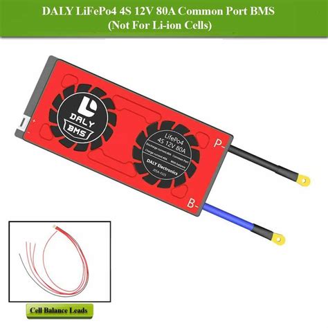 Daly 4S 12V LiFePo4 80A Common Port Battery protection module with ...