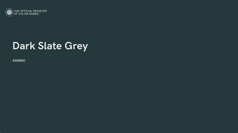 Dark Slate Grey color - #25383C - The Official Register of Color Names