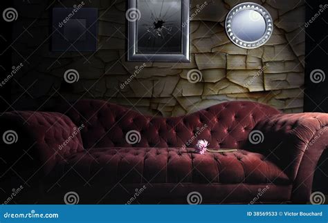 Red Velvet Sofa stock image. Image of contrast, lost - 38569533