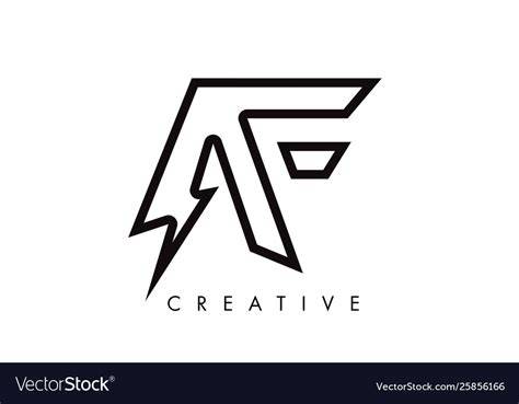 Af letter logo design with lighting thunder bolt Vector Image