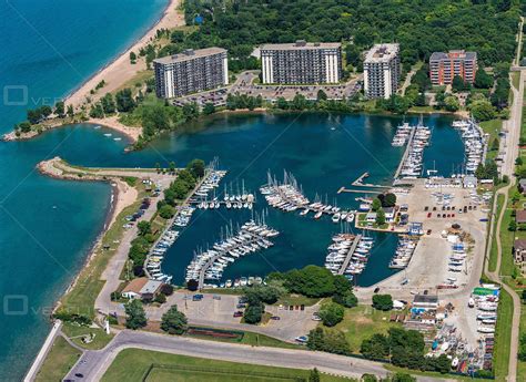 OverflightStock | Marina at Point Edward Sarnia Ontario Aerial Stock Photo