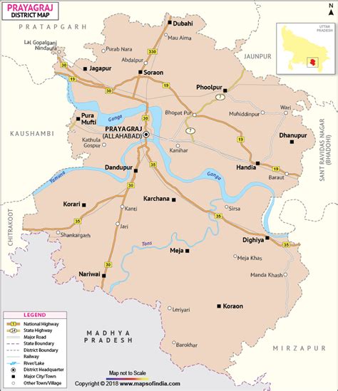 Allahabad On Political Map Of India