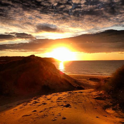 Sunset at Llanmadoc Whiteford Bay gower | Gower peninsula, South wales ...