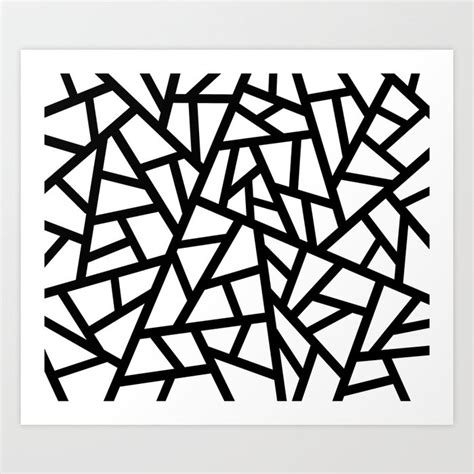 Abstract geometric pattern - black and white. Art Print by K.S ART | Society6