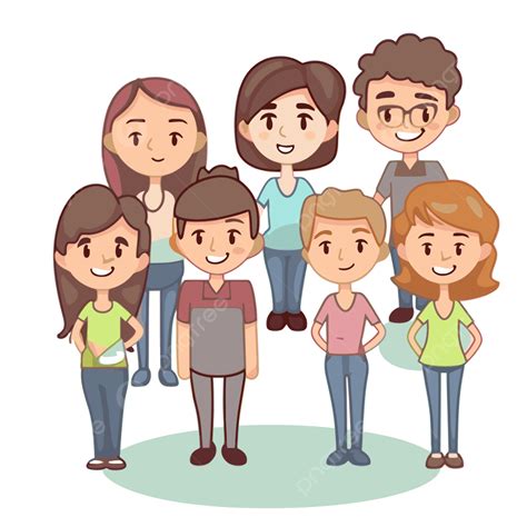 Equipo Clipart Grupo De Gente Amable Dibujos Animados Vector PNG ...