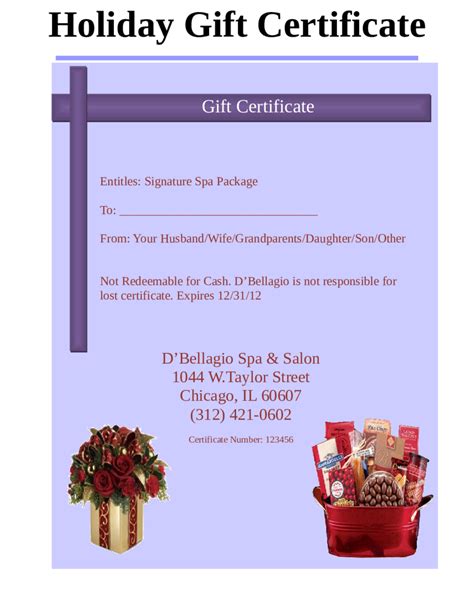 529 Gift Certificate Template