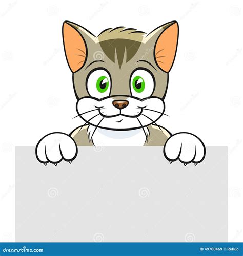 Cute cat banner stock vector. Illustration of cheerful - 49700469