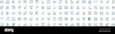 AI technology vector line icons set. AI, Technology, Artificial ...