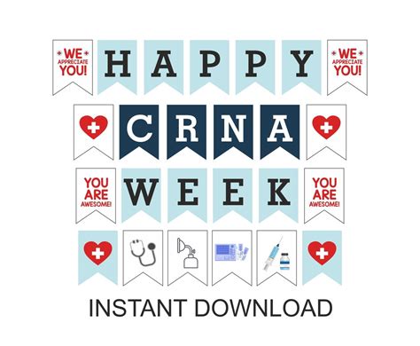 Happy CRNA Week Banner Printable / Happy Certified Registered Nurse ...