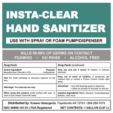 Insta-clean Hand Sanitizer Images Benzalkonium Chloride Solution Topical