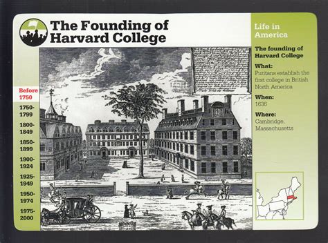 THE FOUNDING OF HARVARD COLLEGE 1636 University GROLIER STORY OF ...