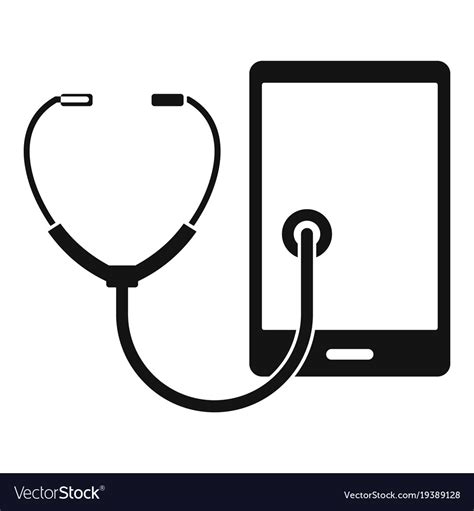 Phone diagnosis icon simple style Royalty Free Vector Image