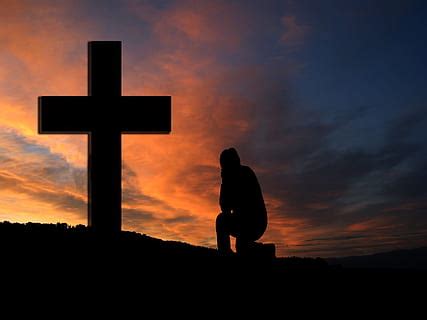 Kneeling At The Cross Wallpaper