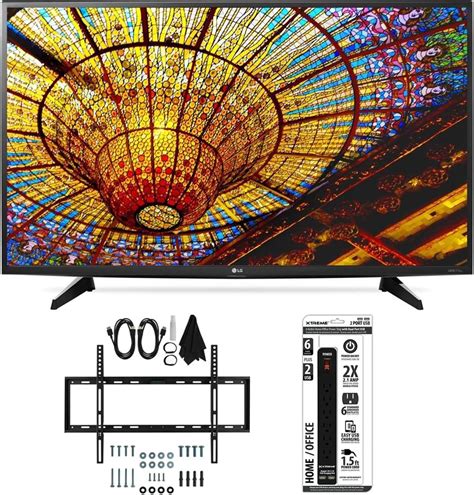 LG 43UH6100 43-Inch 4K UHD Smart TV with webOS 3.0 Slim Flat Wall Mount Bundle includes TV, Slim ...