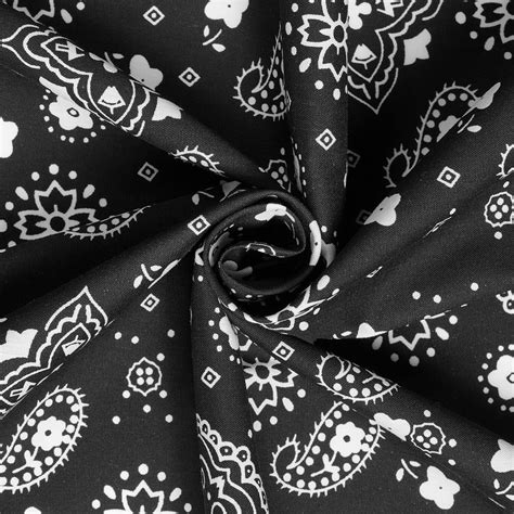 Black Bandana Paisley Print Polyester/cotton Broadcloth 60 Wide Sold ...