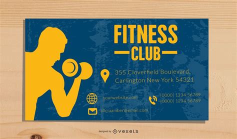 Fitness Business Card Template Vector Download