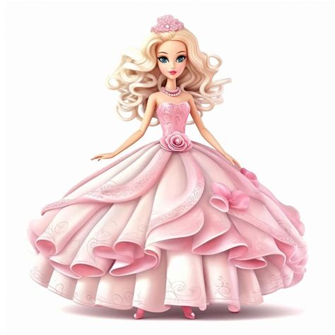 Premium AI Image | a barbie doll with a pink dress and pink shoes.