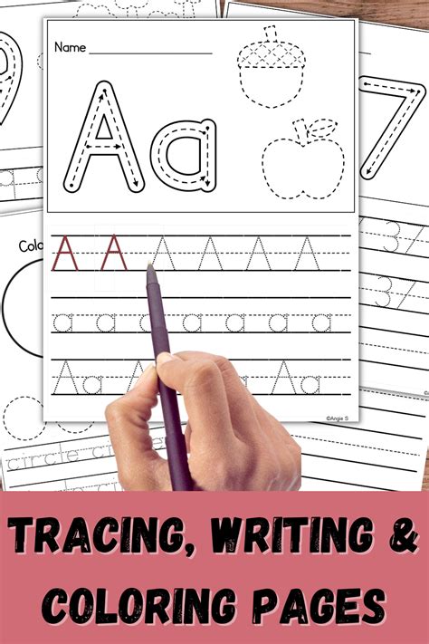 Tracing Writing Coloring Worksheets Alphabet Numbers Colors Shapes ...