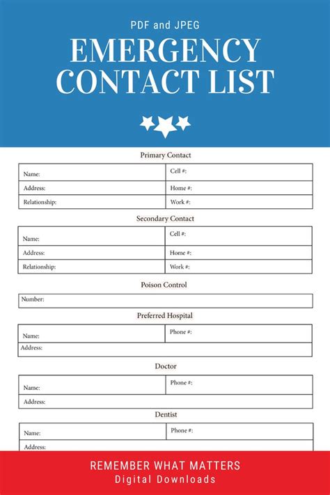 Emergency Contact List - Stay Prepared and Safe