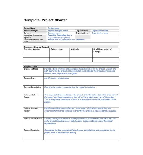 40 Project Charter Templates Samples [Excel, Word] | Project charter ...