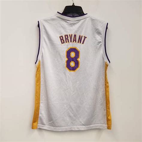 Buy the Mens White Los Angeles Lakers Kobe Bryant #8 Basketball NBA ...