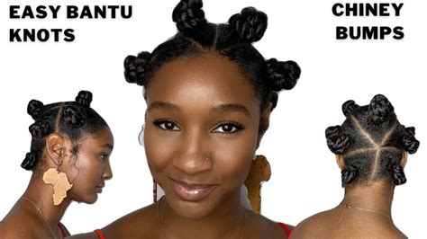 How to do easy Bantu Knots (CHINEY BUMPS) on 4a natural hair | TUTORIAL - YouTube