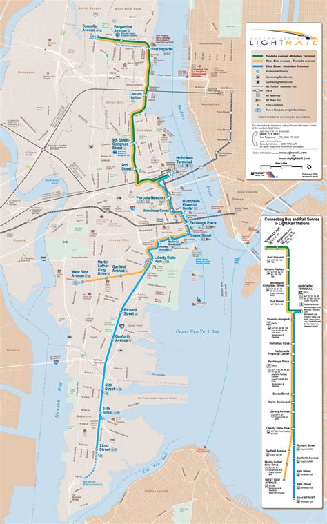 Hudson-Bergen Lightrail Map - Port Imperial NY USA • mappery