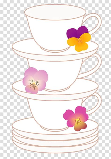 Floral Flower, Coffee Cup, Saucer, Flowerpot, Tableware, Line, Floral Design, Teacup transparent ...