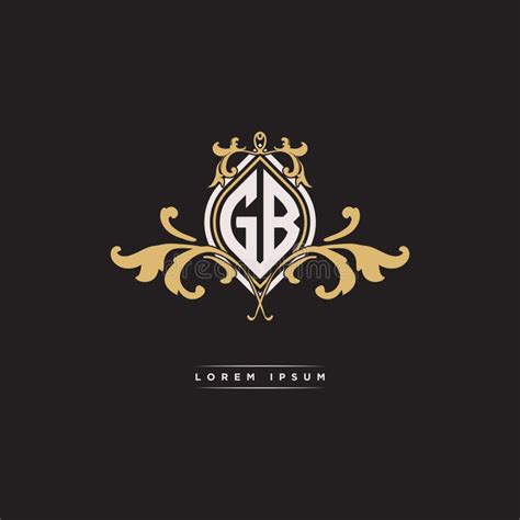 GB Logo Monogram Ornamental Geometric Vintage Style Stock Vector - Illustration of white, letter ...