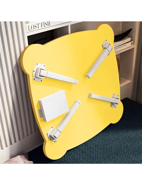 SOGA Yellow Minimalist Cat Ear Portable Floor Table Small Space-Saving ...