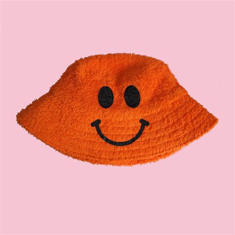 Kirsty Fate - Happy/Sad Bucket Hat in Orange