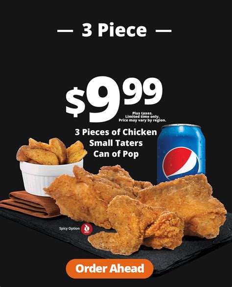 Mary Brown's Chicken Canada Offers: $9.99 for 3PC of Chicken + Small ...