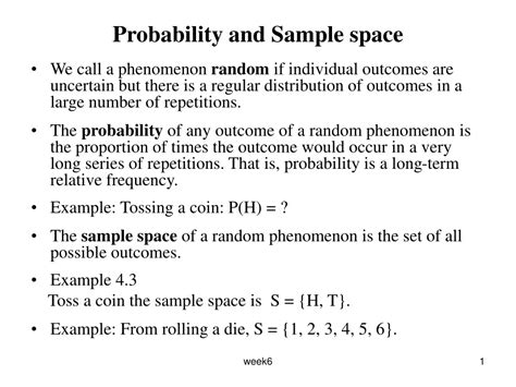 PPT - Probability and Sample space PowerPoint Presentation, free ...