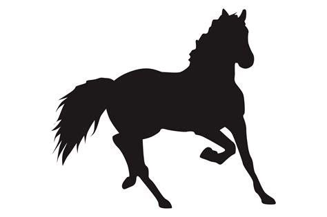 Black Running Horse Silhouette with Transparent Background 23630285 PNG