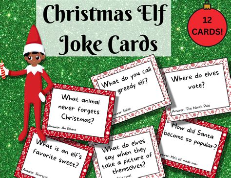 Printable Christmas Elf Jokes, Elf Notes, Elf Props, Elf Accessories, Elf Activities, Christmas ...