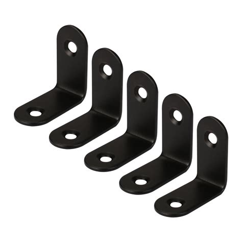 30 x 30mm Angle Bracket Stainless Steel Black L Shaped Angle Brackets Corner Braces Support ...