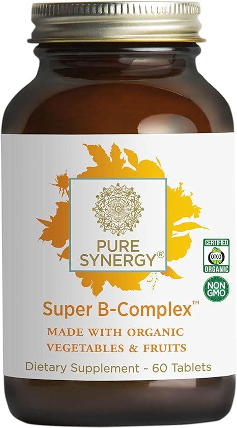 Amazon.com: PURE SYNERGY Super B-Complex | 60 Tablets | Made with Organic Ingredients | Non-GMO ...