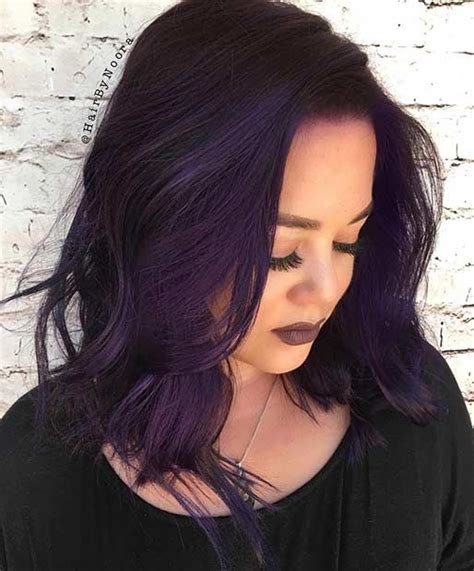 41 Bold and Trendy Dark Purple Hair Color Ideas | StayGlam | Dark purple hair color, Dark purple ...