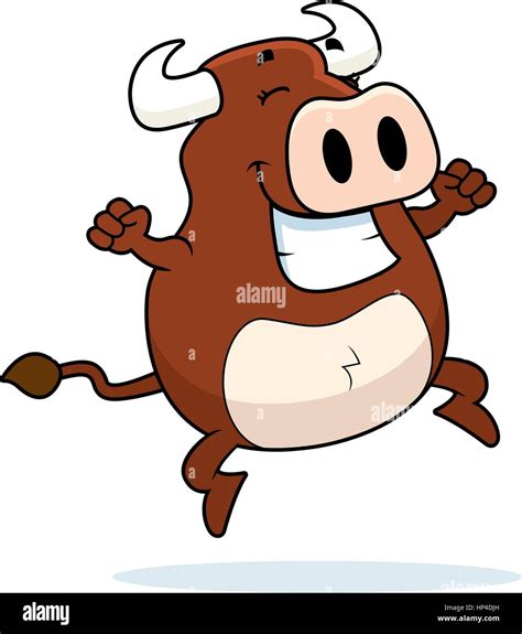 A happy cartoon bull jumping and smiling Stock Vector Image & Art - Alamy