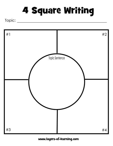 Blank Four Square Writing Template (1) - TEMPLATES EXAMPLE | Four ...