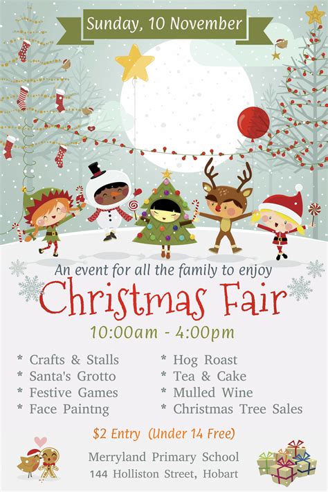 Christmas fair announcement poster template design | Christmas party ...