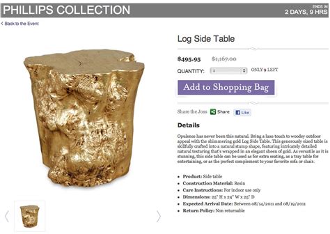 log side table + gold tree stump table + phillips collecti… | Flickr