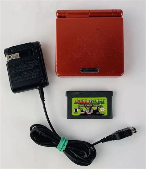 Nintendo Game Boy Advance SP Flame Red System ASG-001 + Charger | Game ...