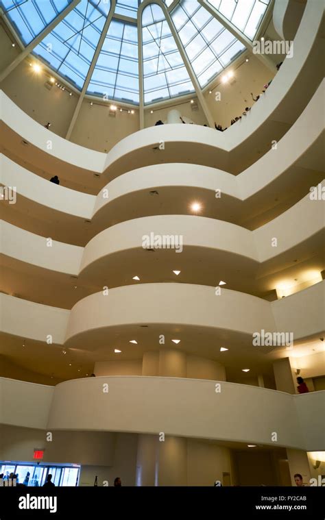 The interior of the Solomon R. Guggenheim Museum, Manhattan New York ...