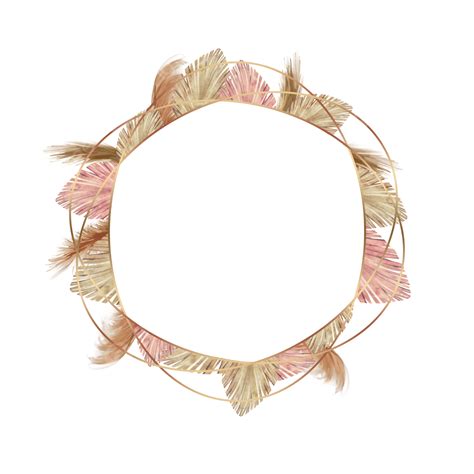 Pampa Grass PNG Picture, Pampas Grass Border Watercolor Wedding Botanical Gradient Line ...