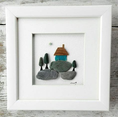 Pebble Art Beach Picture Homes Beach Art Beach Art Home - Etsy | Pebble art, Stone wall art, Sea ...