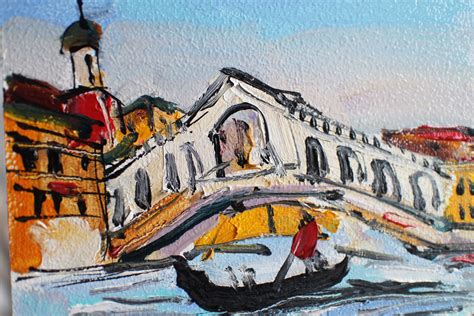 Rialto Bridge Oil Painting Original Framed Oil Painting Venice - Etsy