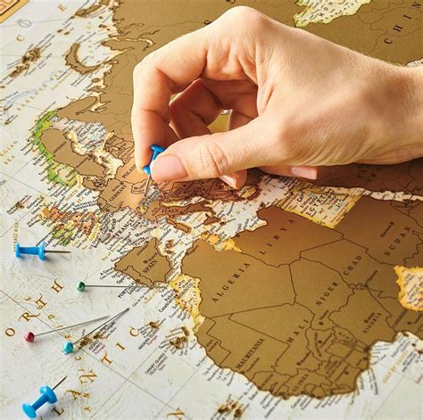 Scratch off Travel Map World Map Poster With Push Pins - Etsy