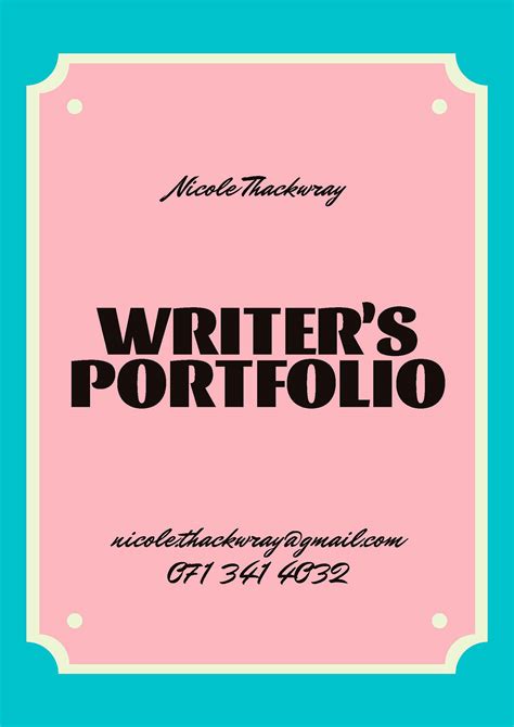 Writer's Portfolio on Behance